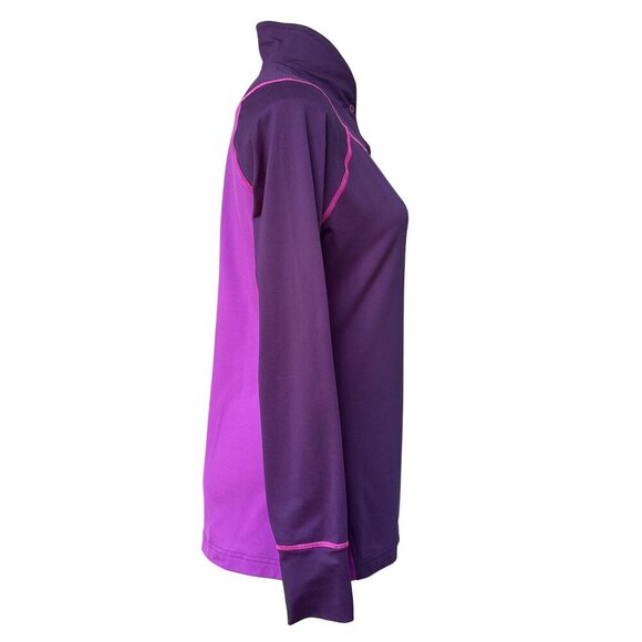 Under Armour Cold Gear Pullover, Purple With Pink Stitching Women's Size L - Picture 3 of 8